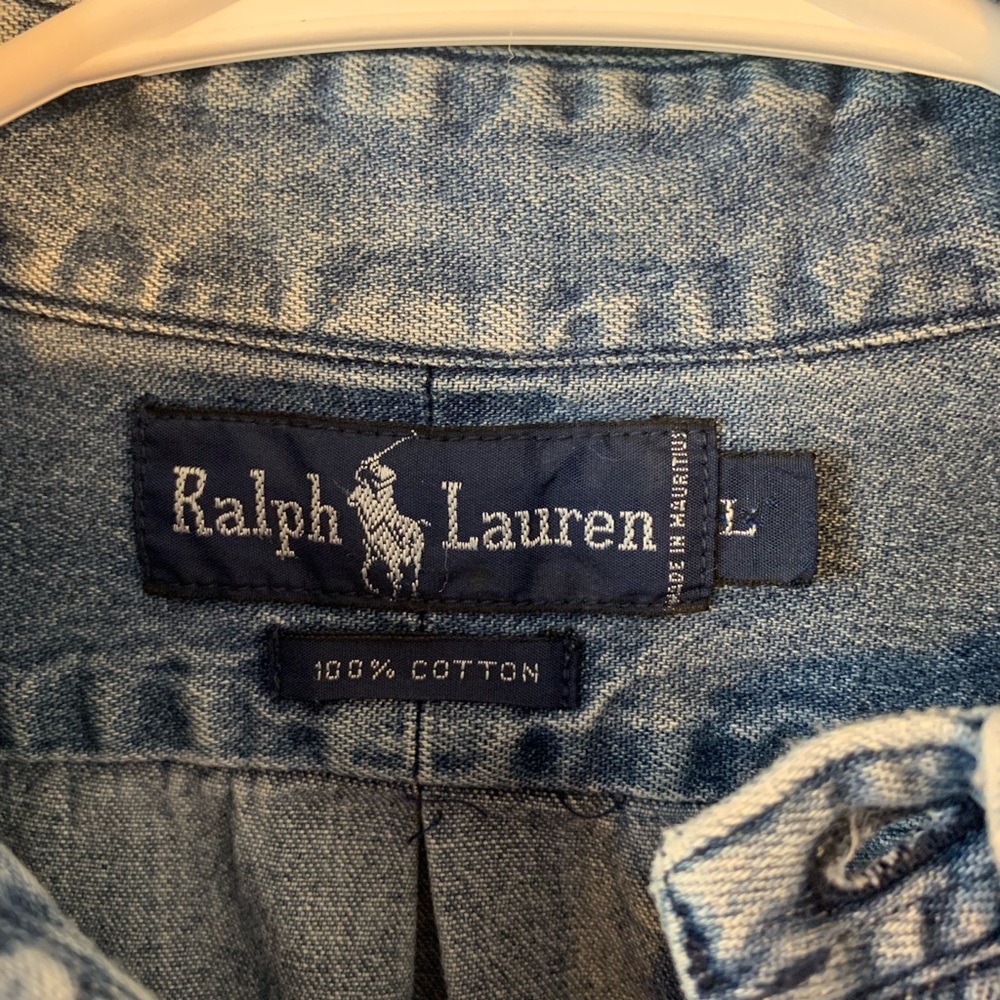 Ralph Lauren Large Jean Button Front Long Sleeve Shirt